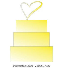 Yellow wedding cake with gradient