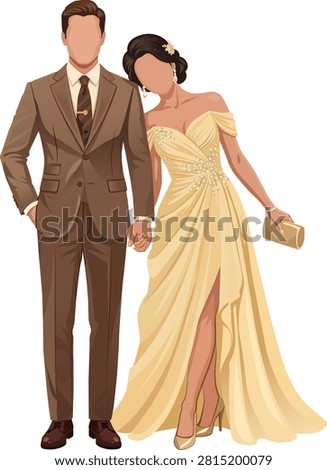Yellow Wedding Couple Holding Hands Romantic Design