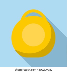 Yellow weight icon. Flat illustration of yellow weight vector icon for web