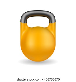 Yellow weight isolated in white background. Realistic vector illustration