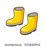 Yellow wellies gum boots isolated.