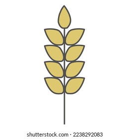 Yellow wheat icon with black stroke