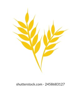 yellow wheat logo flat design simple 