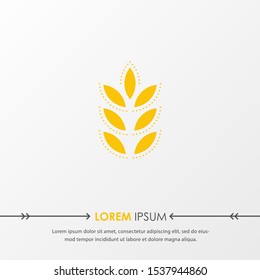 Yellow wheat oat agriculture icon Logo design Template. Can be used for bread, organic, nutrition element. Vector Illustration