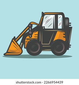Yellow wheel loader construction machine