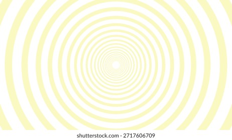 Yellow And Whire Concentric Circle Tunnel Pattern Background