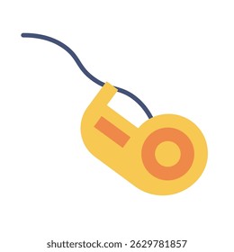 Yellow whistle icon. Vector illustration