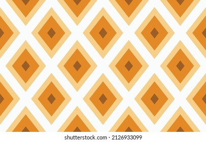 Textura de fondo geométrico abstracto amarillo con diamantes, patrón vectorial sin fisuras. Diseño para fondo, alfombra, papel pintado, ropa, envoltura, Batik,tela,Ilustración vectorial. estilo bordado.