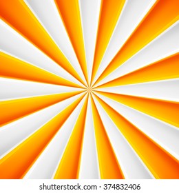 Yellow and white abstract rays circle vector poster background