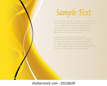 Ilustración de fondo vectorial abstracto amarillo y blanco con espacio para texto