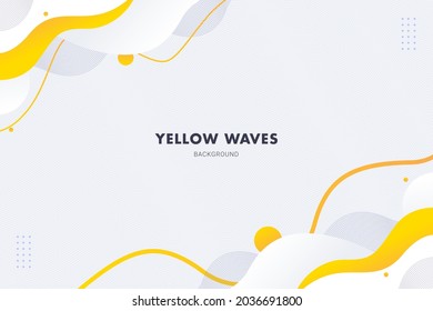 Yellow White Abstract Waves background for brochure, flyer, banner, template Design