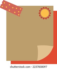 Yellow and white adhesive, sticky, masking, duct tape strips for text are on squared gray background. Vector illustration. Note paper