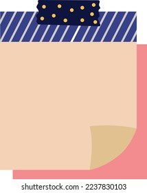 Yellow and white adhesive, sticky, masking, duct tape strips for text are on squared gray background. Vector illustration. Note paper