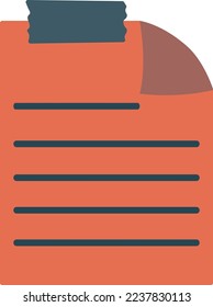 Yellow and white adhesive, sticky, masking, duct tape strips for text are on squared gray background. Vector illustration. Note paper