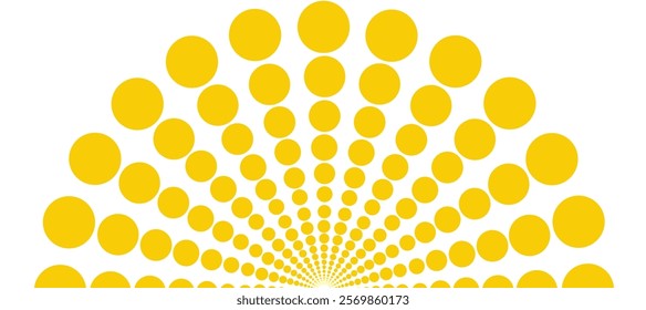 Yellow and white background with rays from dots