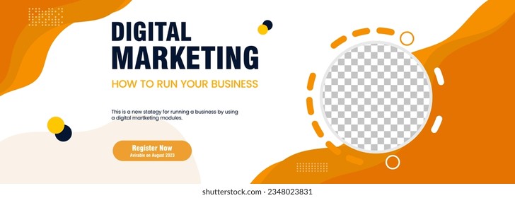Yellow, white Banner for Digital marketing concept Design, vector, illustration abstract banner template