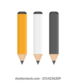 Yellow, white and black wooden pencils in classic style isolated on white background. Corporate Identity And Branding Stationery Templates.