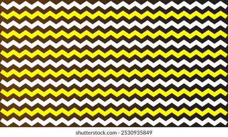 Amarillo, blanco, negro zig zag patrón de fondo, diseño de textura de onda Horizontal. Es un archivo personalizable.