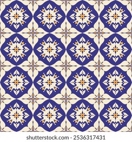 Yellow, white and blue luxury vector seamless pattern. Ornament, Traditional, Ethnic, Arabic, Turkish, Indian motifs. Great for fabric and textile, wallpaper, packaging design or any desired idea.
