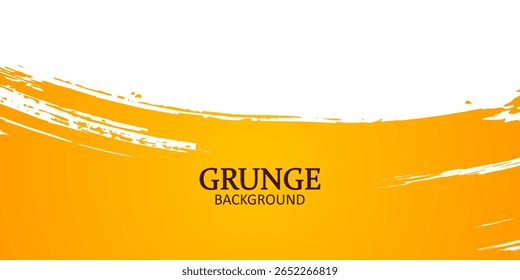 Yellow and white brush stroke grunge background design vector