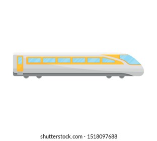 Yellow And White Bullet Express Flat Vector Illustration