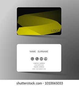 Yellow and white business card template design. With inspiration from the abstract. Contact card for company. Two sided on the gray background. Vector illustration.