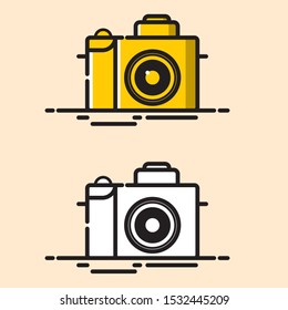 yellow and white camera illustration 01