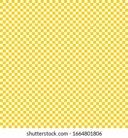 Yellow and white checkerboard seamless pattern. 