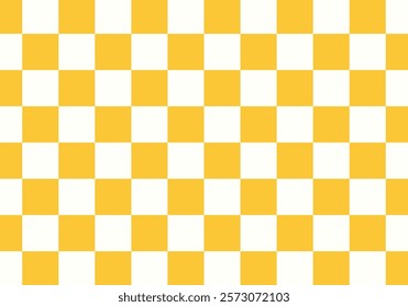 Yellow and white checkered background Space for selling products, backdrop, wallpaper, background, text. Vintage style background. Vector illustration.