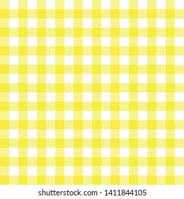 Yellow and white checkered seamless pattern