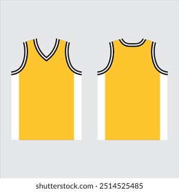 AMARELO E BRANCO CLÁSSICO TOPS HOMENS E MENINO CAMISA DE BASQUETE ATLÉTICO.