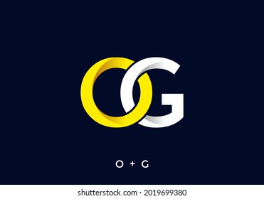 Yellow and white color of OG initial letter design