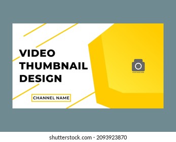 yellow and white color of video thumbnail template design.