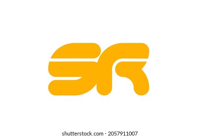 gelbe weiße Kombination Logo Buchstabe SR S R Alphabet Design Symbol für den Geschäftsbetrieb. Geeignet für Firmenlogotype 