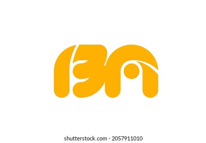 yellow white combination logo letter BN B N alphabet design icon for business. Suitable for company logotype 