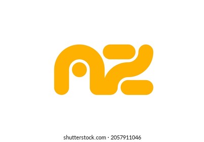 yellow white combination logo letter AZ A Z alphabet design icon for business. Suitable for company logotype 