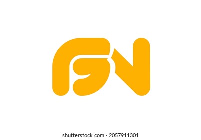 letra del logo de la combinación blanca amarilla BN B N icono de diseño del alfabeto para empresas. Adecuado para el logotipo de la empresa 