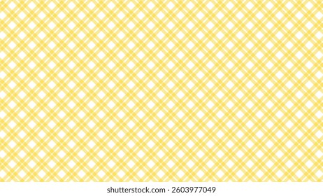Yellow and white diagonal background. Plaid checkered seamless pattern