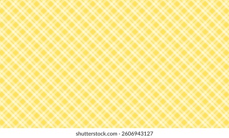 Yellow and white diagonal background. Plaid checkered seamless pattern.