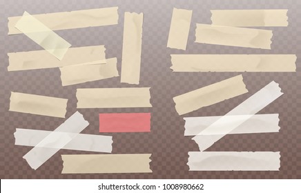 Adhesivo de diferente tamaño amarillo y blanco, adhesivo, enmascarado, cinta adhesiva, papel para texto sobre fondo cuadrado marrón