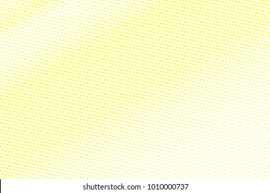 Yellow white dotted halftone. Bright diagonal halftone vector background. Golden dotted gradient. Retro futuristic texture. Yellow dot on transparent backdrop. Abstract pop art modern design template