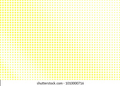 Yellow white dotted halftone. Pale diagonal halftone vector background. Golden dotted gradient. Retro futuristic texture. Yellow dot on transparent backdrop. Abstract pop art modern design template