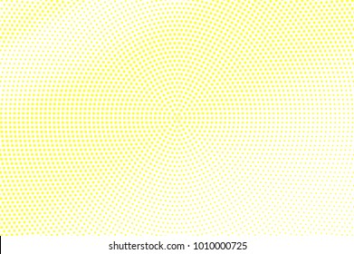 Yellow white dotted halftone. Smooth diagonal halftone vector background. Golden dotted gradient. Retro futuristic texture. Yellow dot on transparent backdrop. Abstract pop art modern design template
