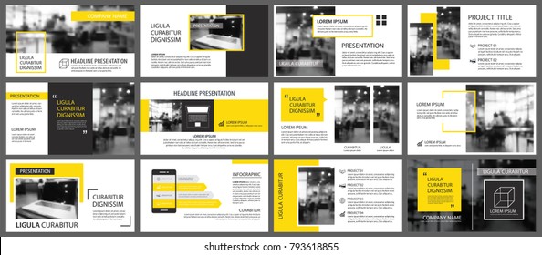 Yellow and white element for slide infographic on background. Presentation template. Use for business annual report, flyer, corporate marketing, leaflet, advertising, brochure, modern style. 