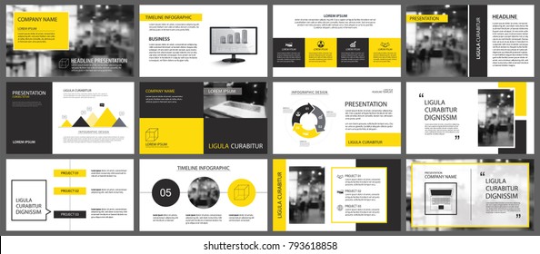 Elemento amarelo e branco para infográfico slide em fundo. Modelo de apresentação. Use para relatório anual de negócios, flyer, marketing corporativo, folheto, publicidade, folheto, estilo moderno.