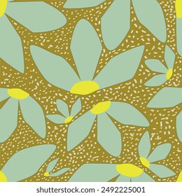 Gelb-weißes florales nahtloses Muster. Abstrakte Vektorgrafik Ornament Vorlage. Paisley-Elemente. Ideal für Stoff, Einladung, Hintergrund, Bildschirmhintergrund, Dekoration, Verpackung oder jede erwünschte Idee