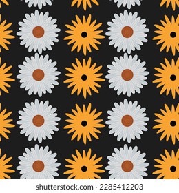 Yellow and white flower pattern vector art illustration. This is an high quality vector eps file.