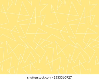 Padrão geométrico amarelo e branco. Design de impressão gráfica de vetor de linha afiada angular sem costura. Caos de linhas diagonais aleatórias.