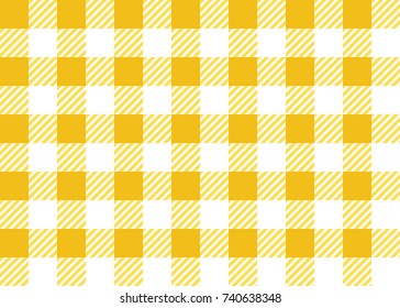 Yellow and White Gingham Tablecloth Seamless Pattern 
