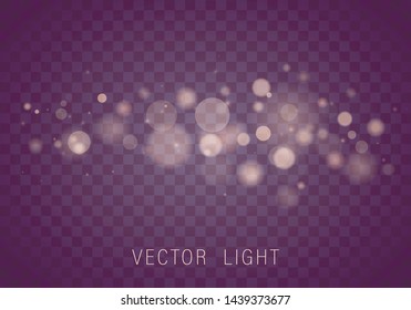 	
Yellow White Gold Light abstract glowing bokeh lights effect isolated on transparent background. Festive purple and golden luminous background. Christmas concept. Blurred light frame. Vector 